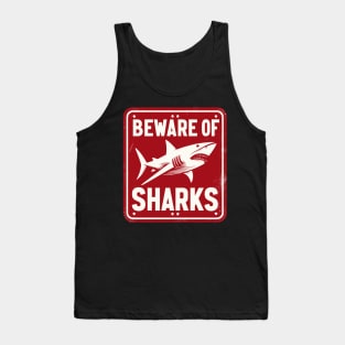 Retro Beware Of Sharks Tank Top